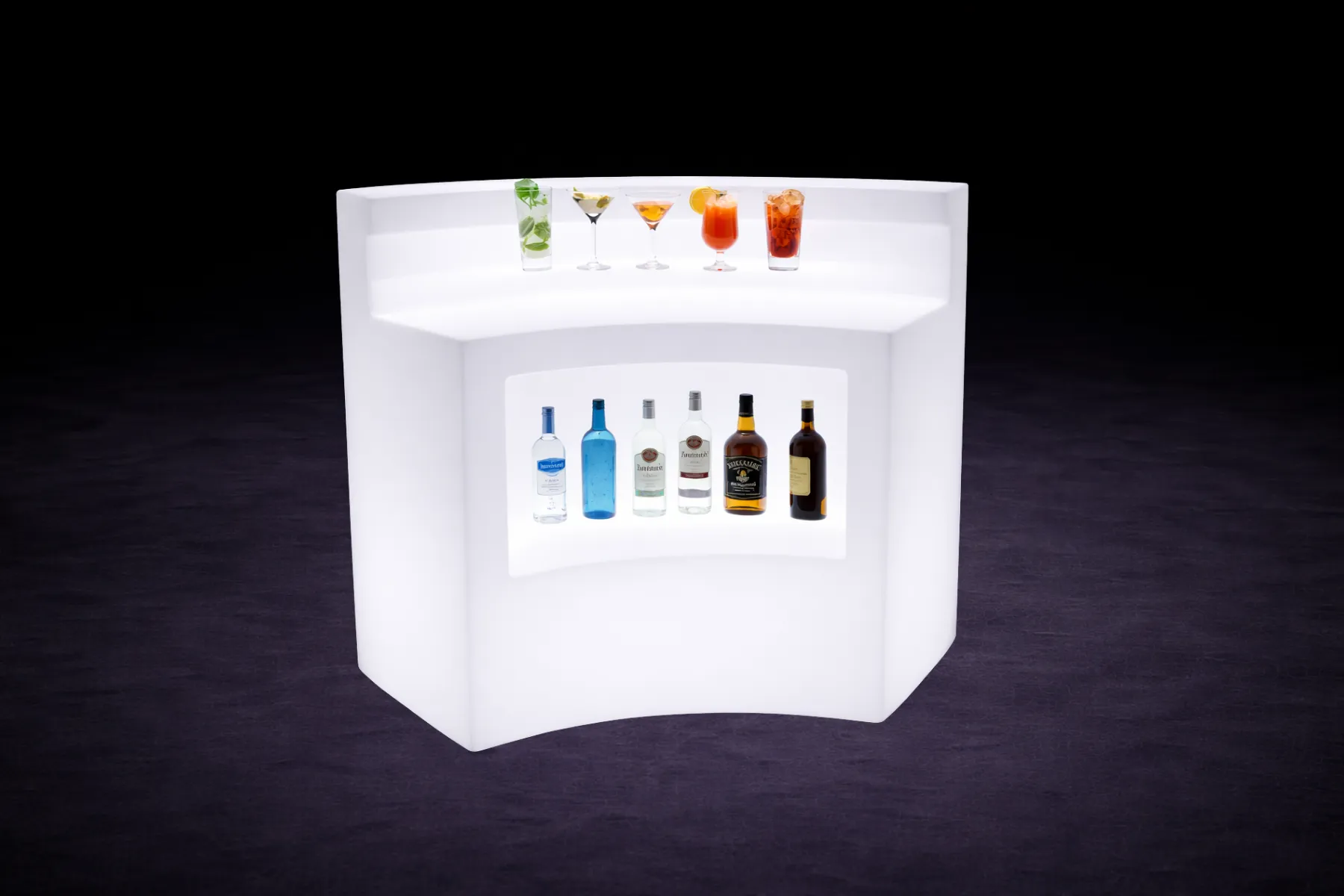 LED Theke rund mieten – beleuchtetes Loungemöbel – 3