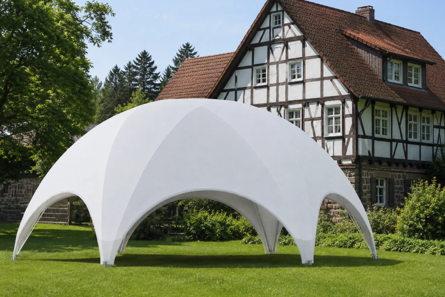 Hexadome-Zelt 12x12m mieten – Geodät-Zelt, kombinierbar – 4