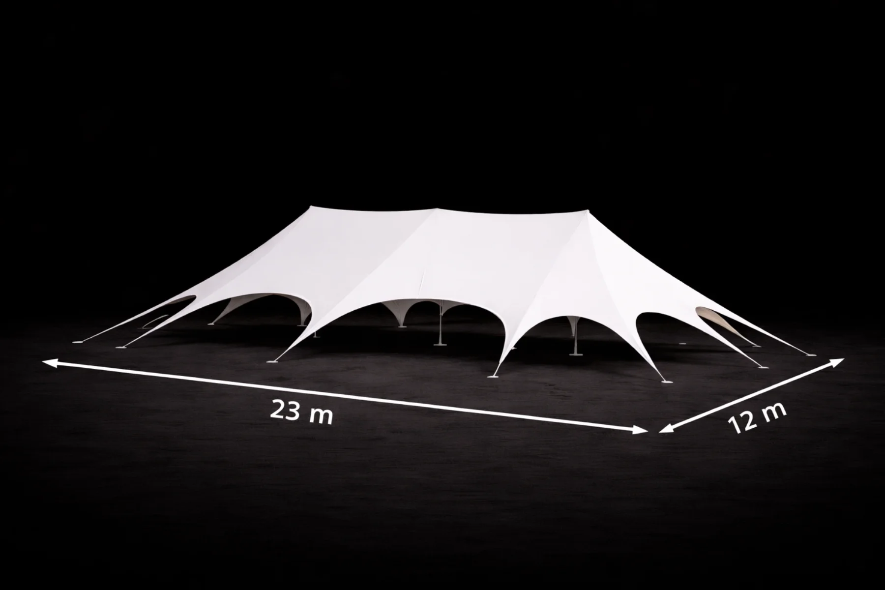 Sternenzelt 23x12m mieten – Festzelt für jede Jahreszeit