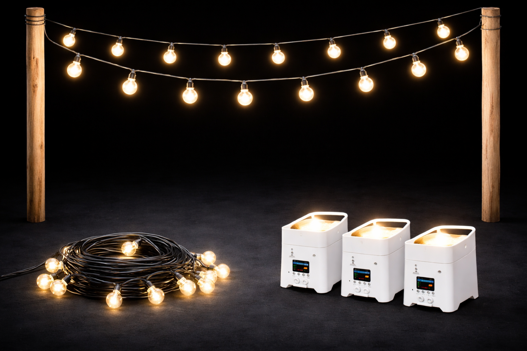 Beleuchtungspaket für Stretchzelte mieten – Lichtpaket passend zum Zelt