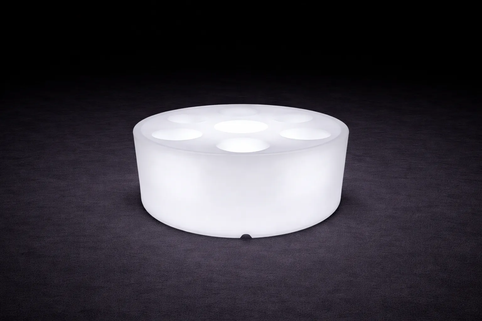 LED Flaschenkühler rund mieten – beleuchtetes Loungemöbel