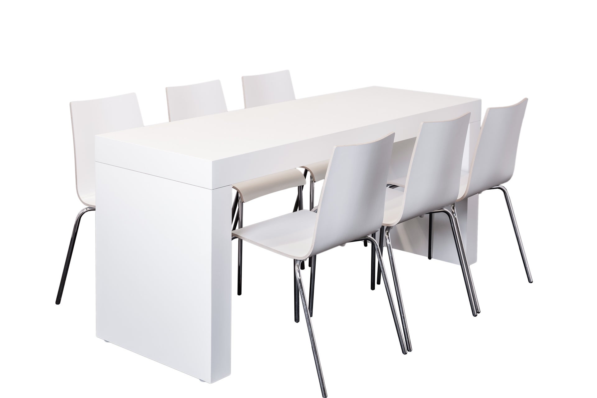 Diningtisch mit modernen weißen Stuhl, Brückentisch, White Modern Style, Stuhl und Tisch