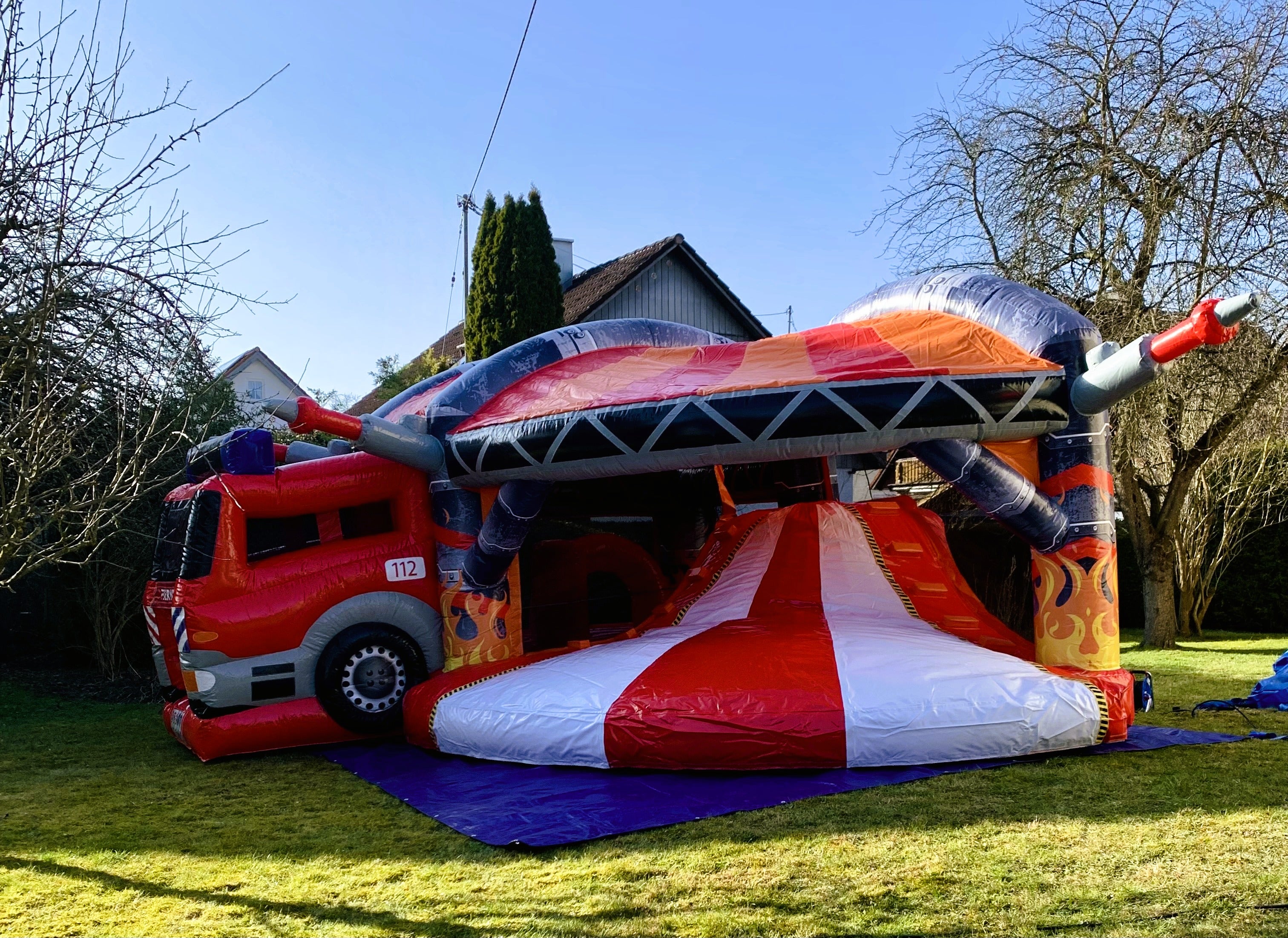 Große Feuerwehr Hüpfburg mit Rutsche | Vereinsfest & Event – 2