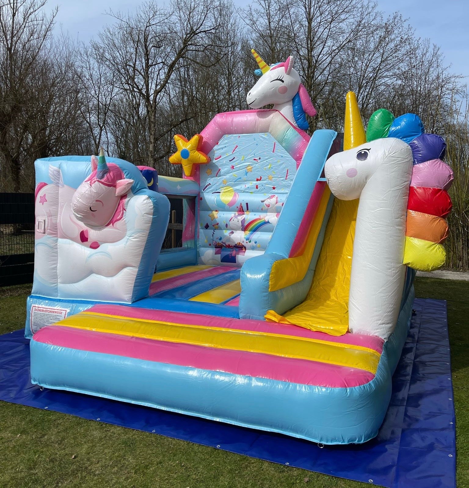 Hüpfburg Einhorn mit Rutsche zu vermieten – 4