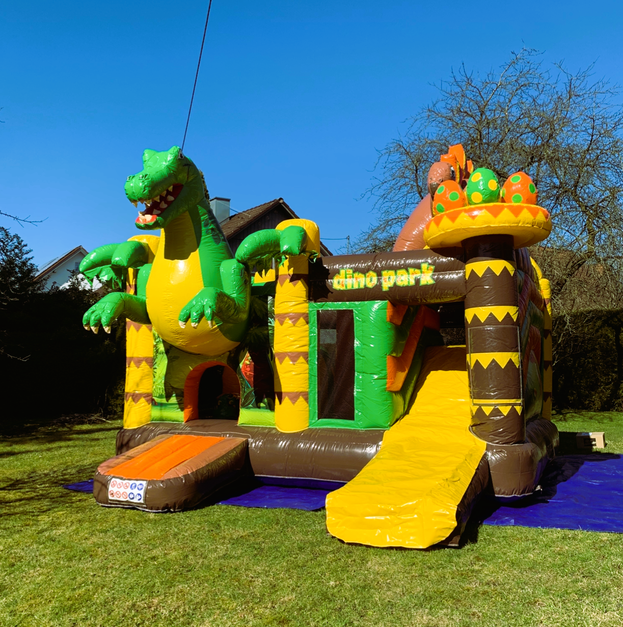 Dino Hüpfburg mieten mit Rutsche | Event & Geburtstag – 3