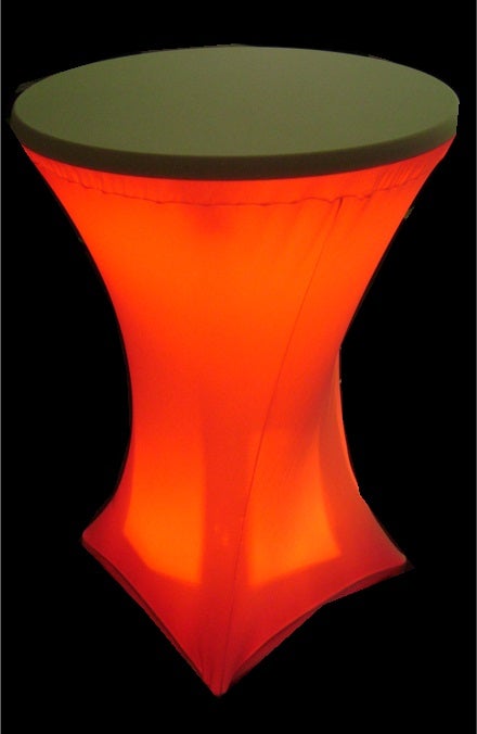 Stehtisch klappbar, Ø70cm, weiß rund, Höhe 110cm – 4