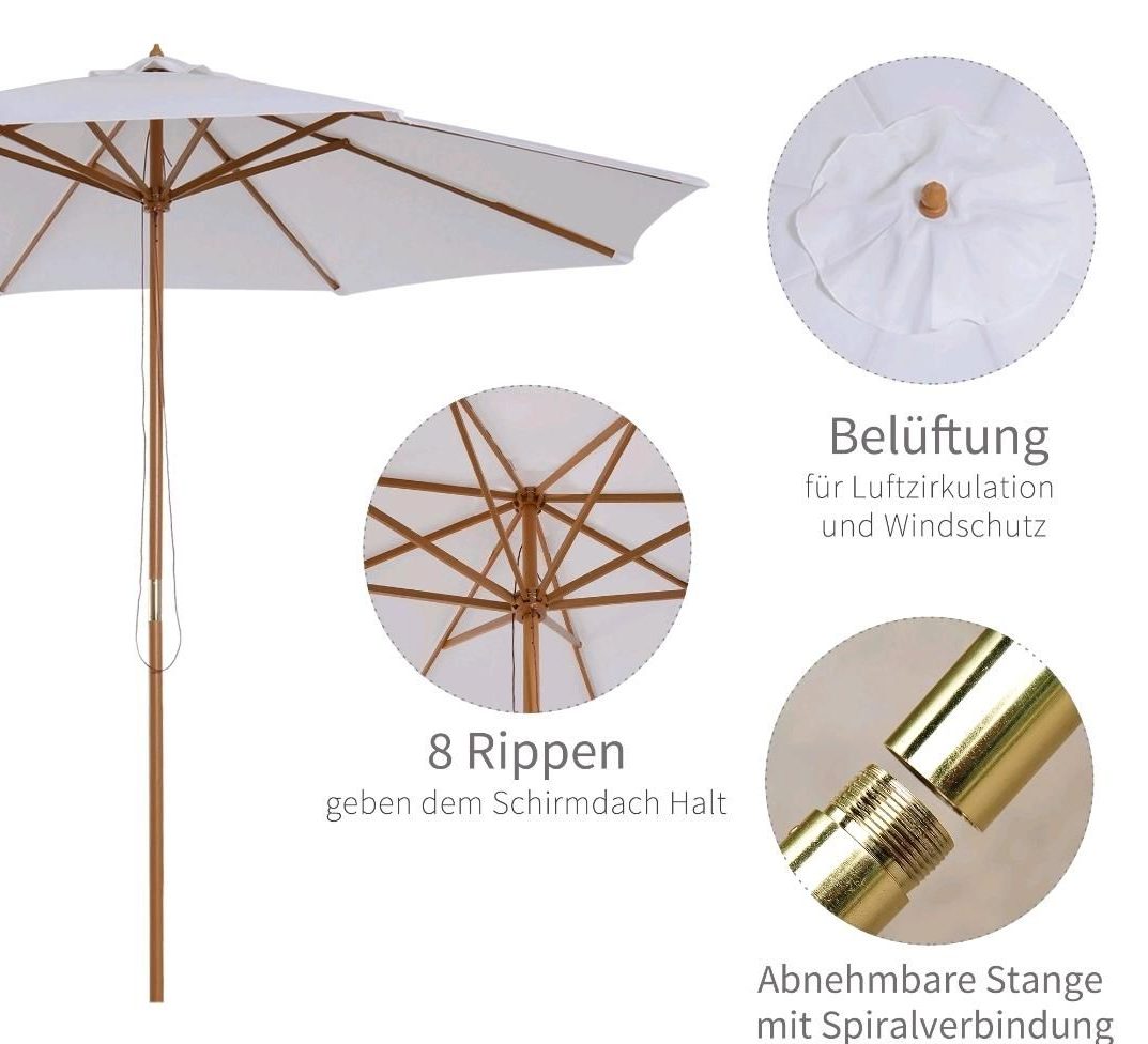 Sonnenschirm 3 m mit Granitständer mieten – Speyer / Rhein-Neckar, ab 19 €