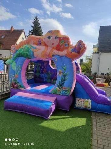Profi Hüpfburg Luftburg Springburg Meerjungfrau mit Rutsche Mädchentraum günstig leihen mieten in Mittelfranken Nürnberg Fürth Erlangen Ansbach Schwabach Lauf Zirndorf Roth – 2