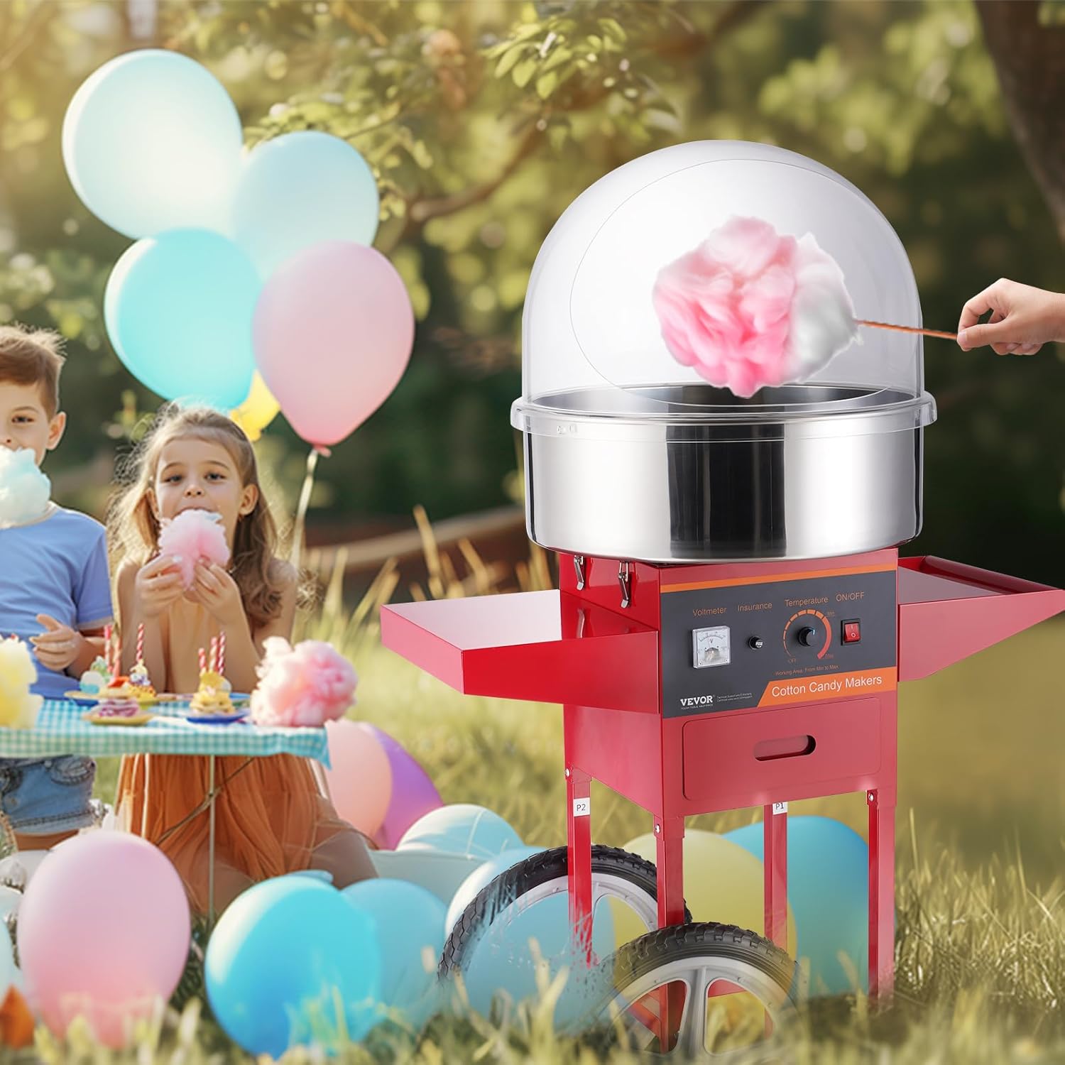 Zuckerwattemaschine auf Wagen mit Haube – jetzt mieten – 4