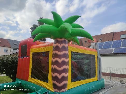Profi Hüpfburg Luftburg Springburg Dino World T-Rex mit Rutsche Jungentraum günstig leihen mieten in Mittelfranken Nürnberg Fürth Erlangen Ansbach Schwabach Lauf Zirndorf Roth – 4