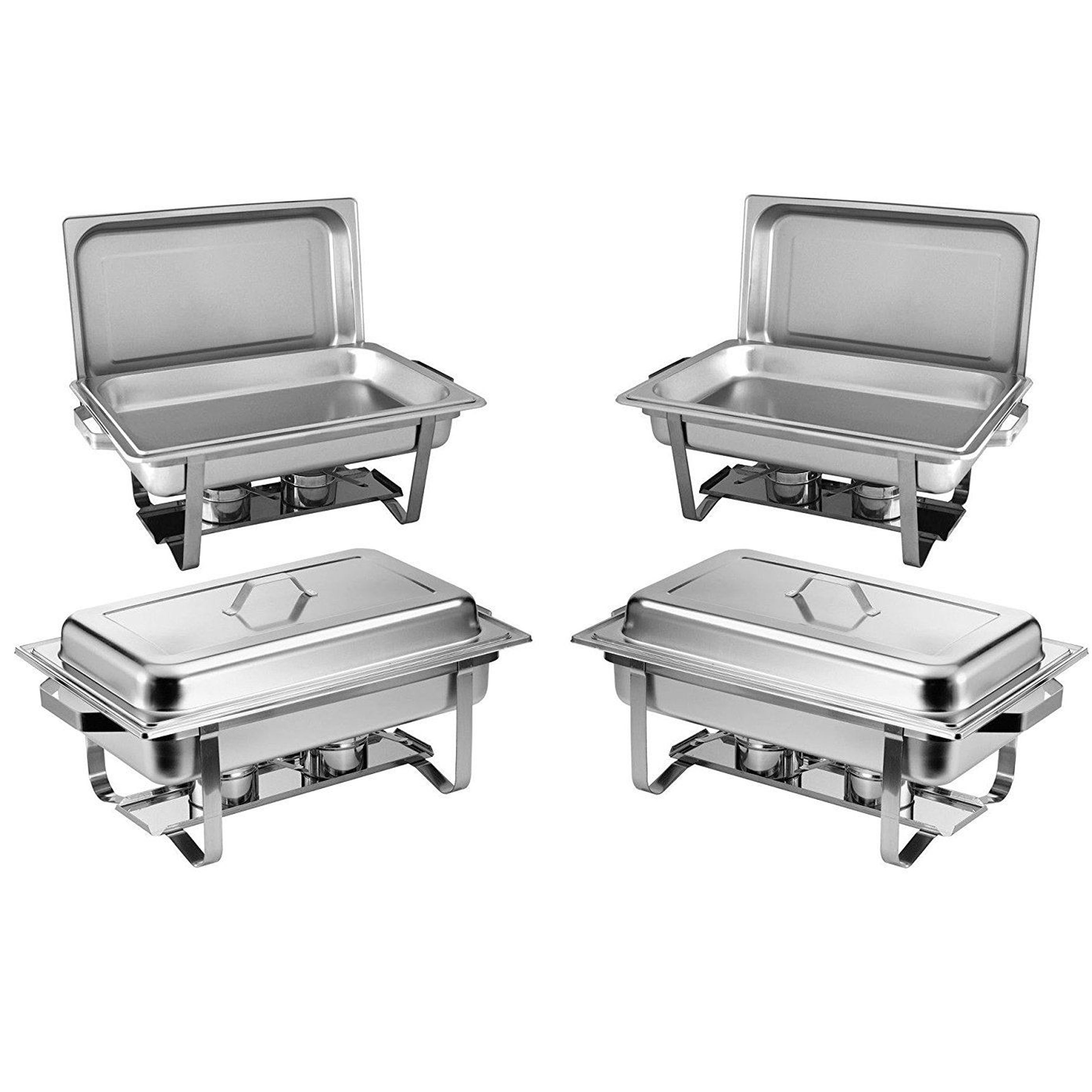 Speisenwärmer 4x Chafing Dish Wärmebehälter Speisewärmer Edelstahl Büffetbehälter Büffet Präsentation