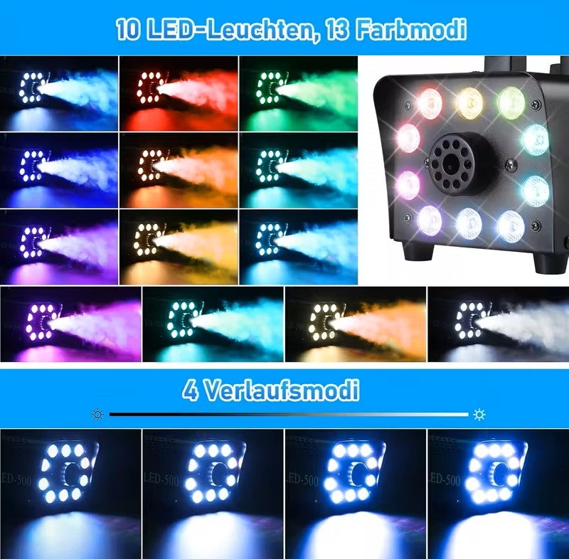 Nebelmaschine mit Fernbedienung und buntem LED-Licht – für Party & Event – 3