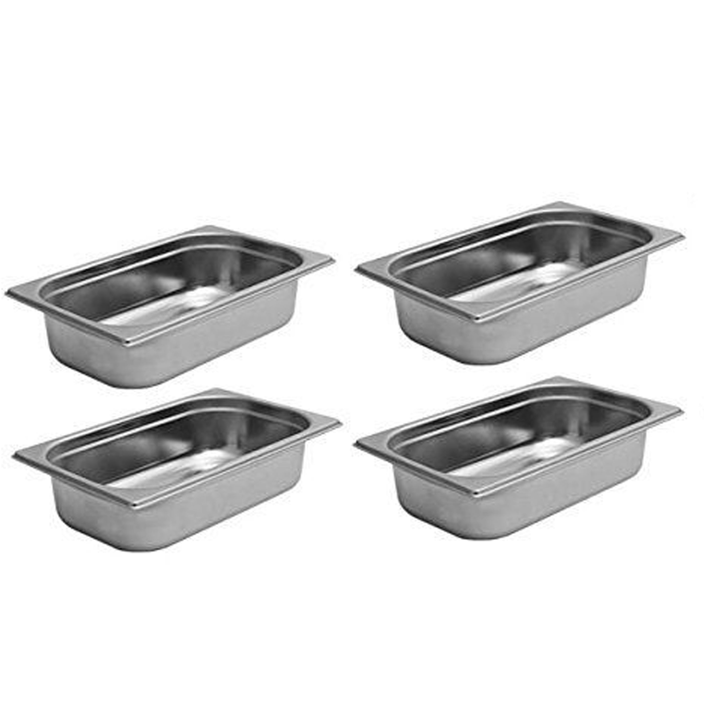 Speisenwärmer 4x Chafing Dish Wärmebehälter Speisewärmer Edelstahl Büffetbehälter Büffet Präsentation – 4