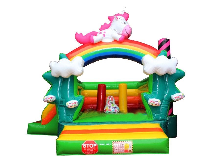 Profi Hüpfburg Luftburg Springburg Einhorn Regenbogen mit Rutsche Mädchentraum günstig leihen mieten in Mittelfranken Nürnberg Fürth Erlangen Ansbach Schwabach Lauf Zirndorf Roth