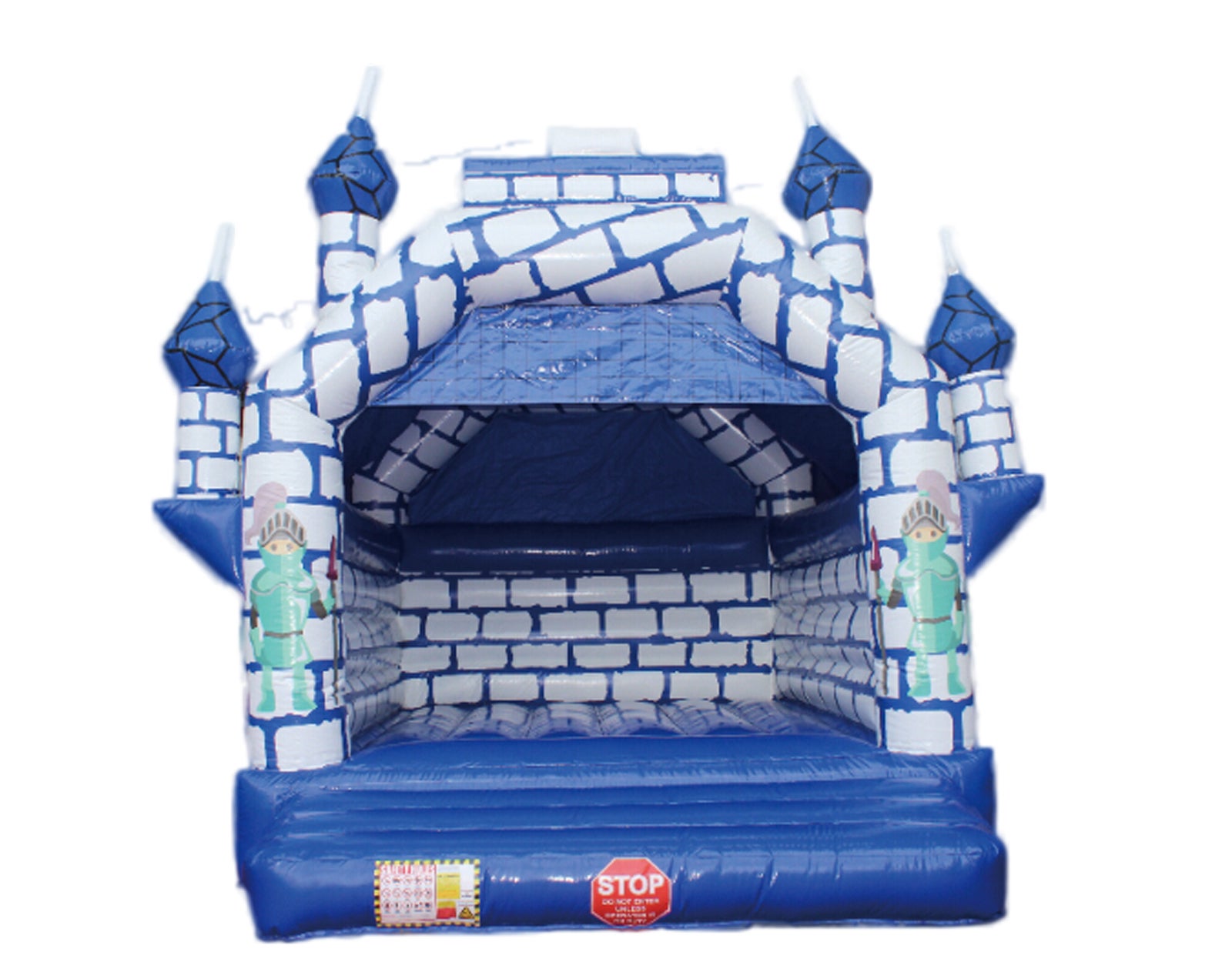 Hüpfburg blauer Ritter besonders schön in Form einer Ritterburg