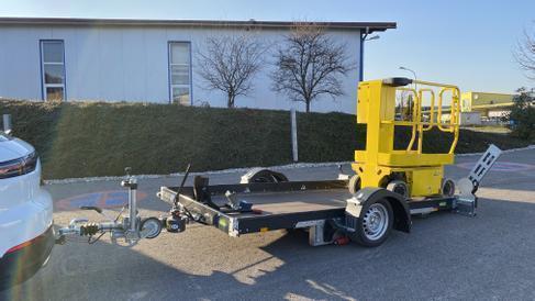 3 er Motorrad Anhänger Mutianhänger Rasentrac Absenkanhänger für bis zu 3 Motorräder Motorradanhänger Rasenmäher Traktor Scherenhebebühne drei Biketrailer – 4