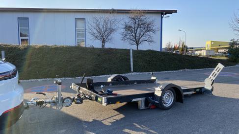 3 er Motorrad Anhänger Mutianhänger Rasentrac Absenkanhänger für bis zu 3 Motorräder Motorradanhänger Rasenmäher Traktor Scherenhebebühne drei Biketrailer – 3