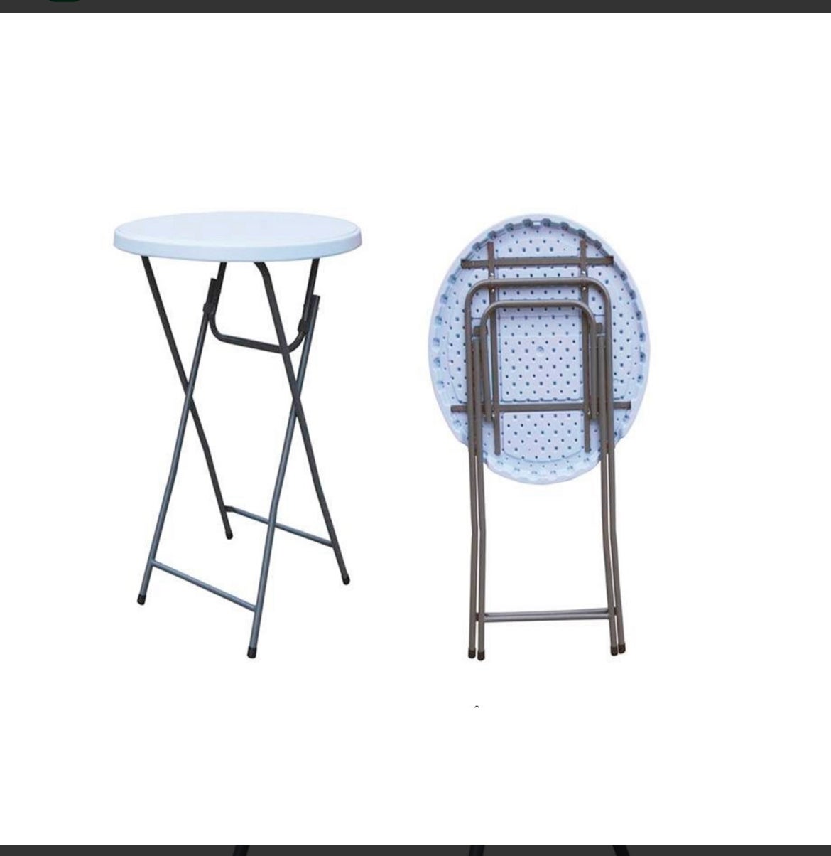 Stehtisch, Bistrotisch, Klapptisch, 80cm, weiß – 3