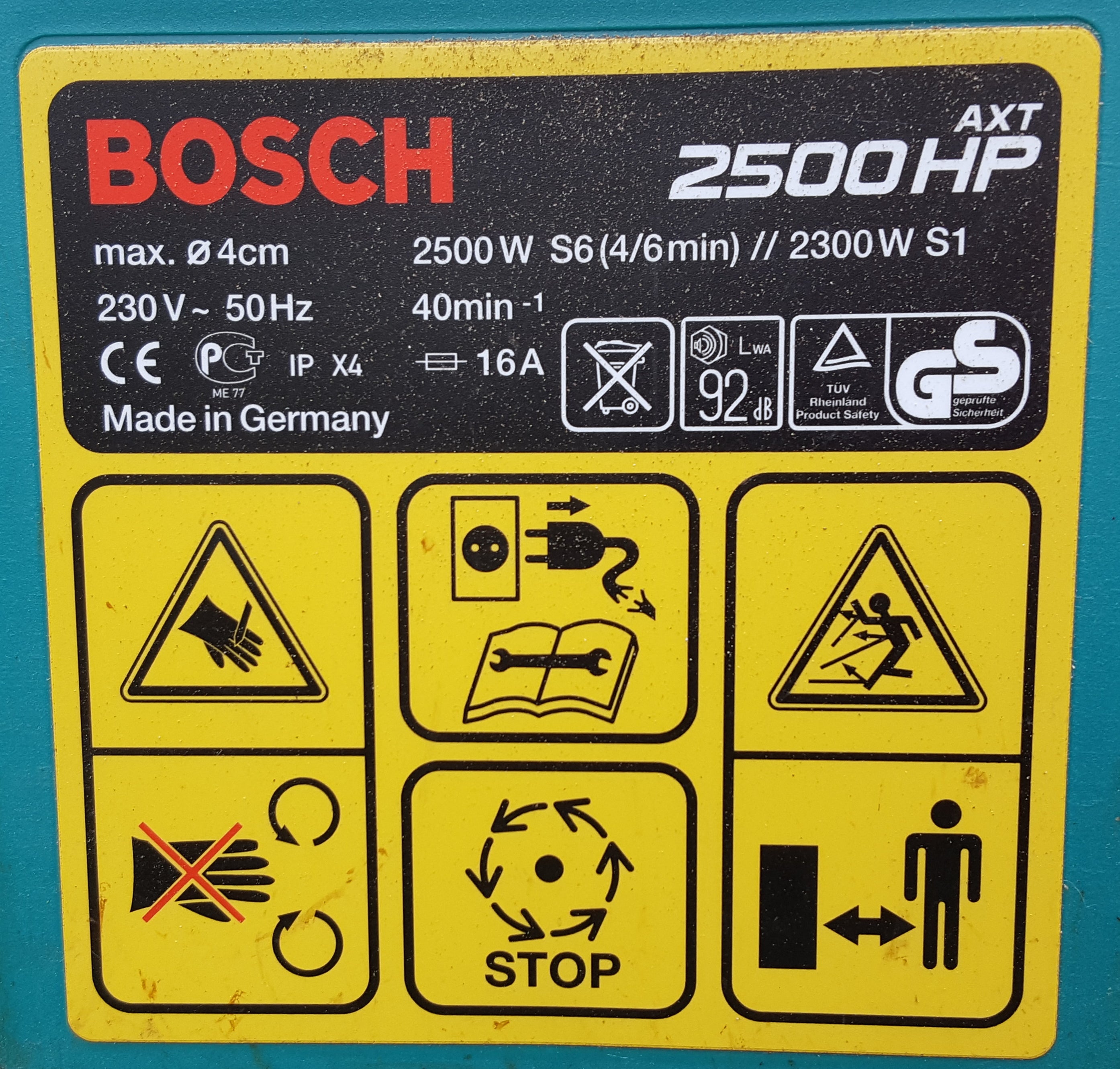 Elektro Häcksler Bosch AXT 2500 HP - Leisehächsler bis 40mm Aststärke mit 2500 Watt – 3