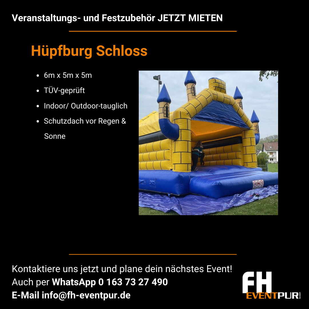 Schloss-Hüpfburg mieten 🏰 | Mit Regen-/Sonnenschutz | TÜV-geprüft + Lieferung