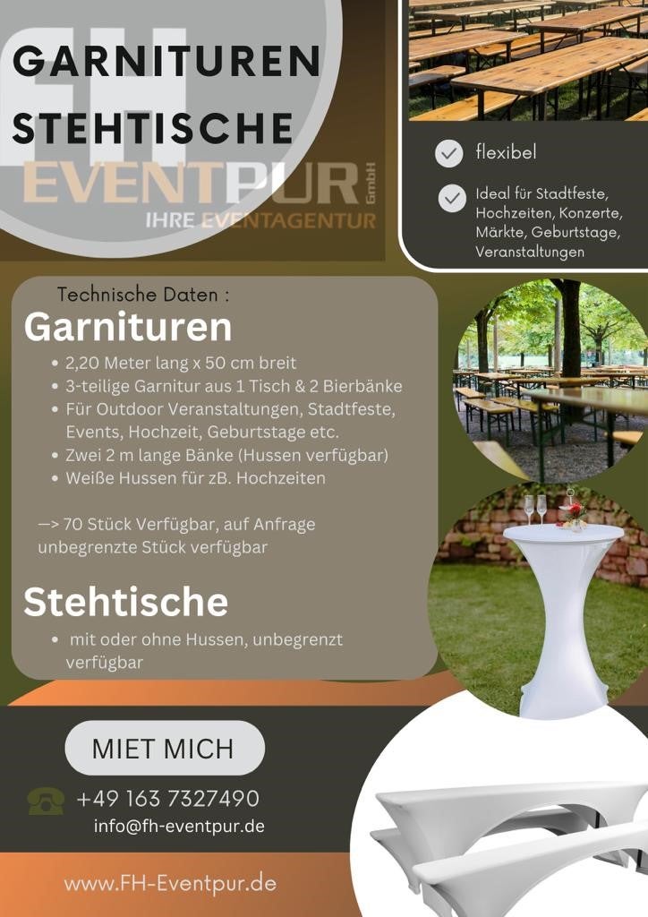 Bierzeltgarnitur mieten | Tisch + 2 Bänke | Abholung & Lieferung – 3