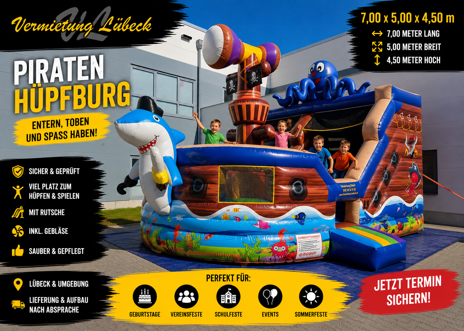 XXL Piratenschiff mit Rutsche