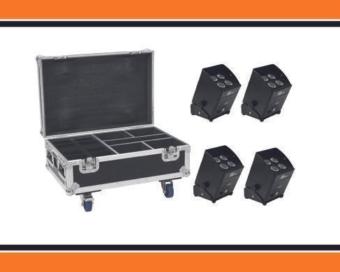 Eurolite Akku IP65 UP 4 Spot, schwarz (4er Set)