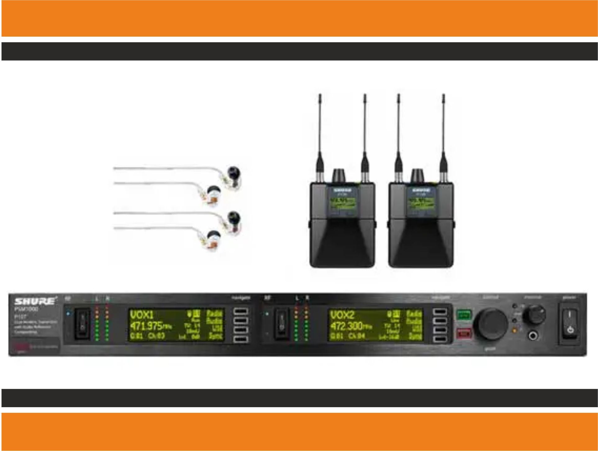 In-Ear Monitoring Set Shure PSM 900 Sender + 4x Empfänger mit Ohrhörer