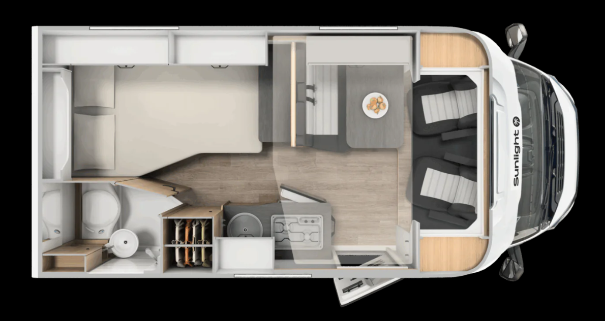Teilintegriert kompakt Wohnmobil Sunlight T58 mit Hubbett