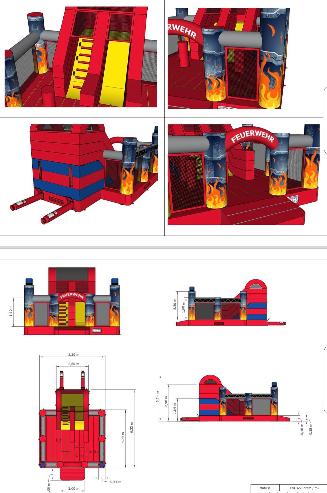 Hüpfburg Slidebox Feuerwehr – 3