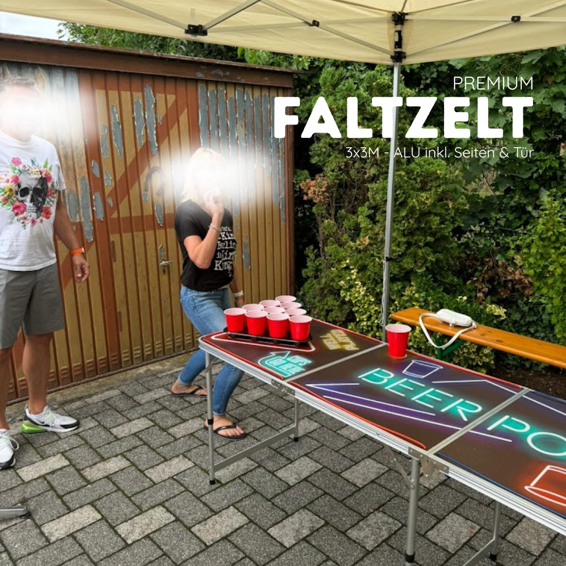 Faltzelt 3x3m schwarz + Zubehör – 4