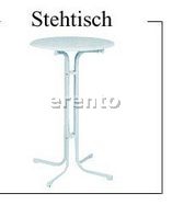 Stehtisch mit runder Tischplatte in weiss 1,10 m Ø 0,70 m