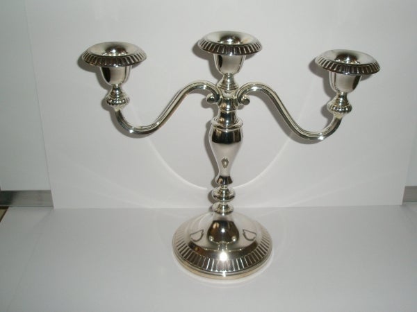 Kerzenleuchter, 3-armig - versilbert ca 19 cm