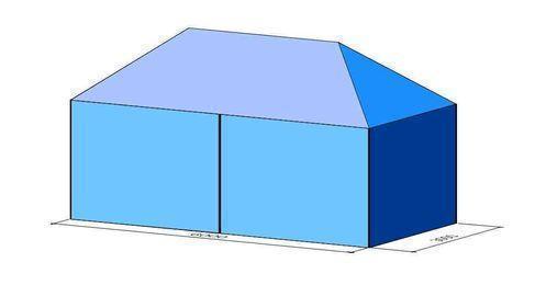 Partyzelt / Pavillion 6 x 3 m (3,35 m hoch) weiß - hochstabiles Stahlrohrgestell mit Scherenmechanik - super schnell aufgebaut (Zelt) – 4