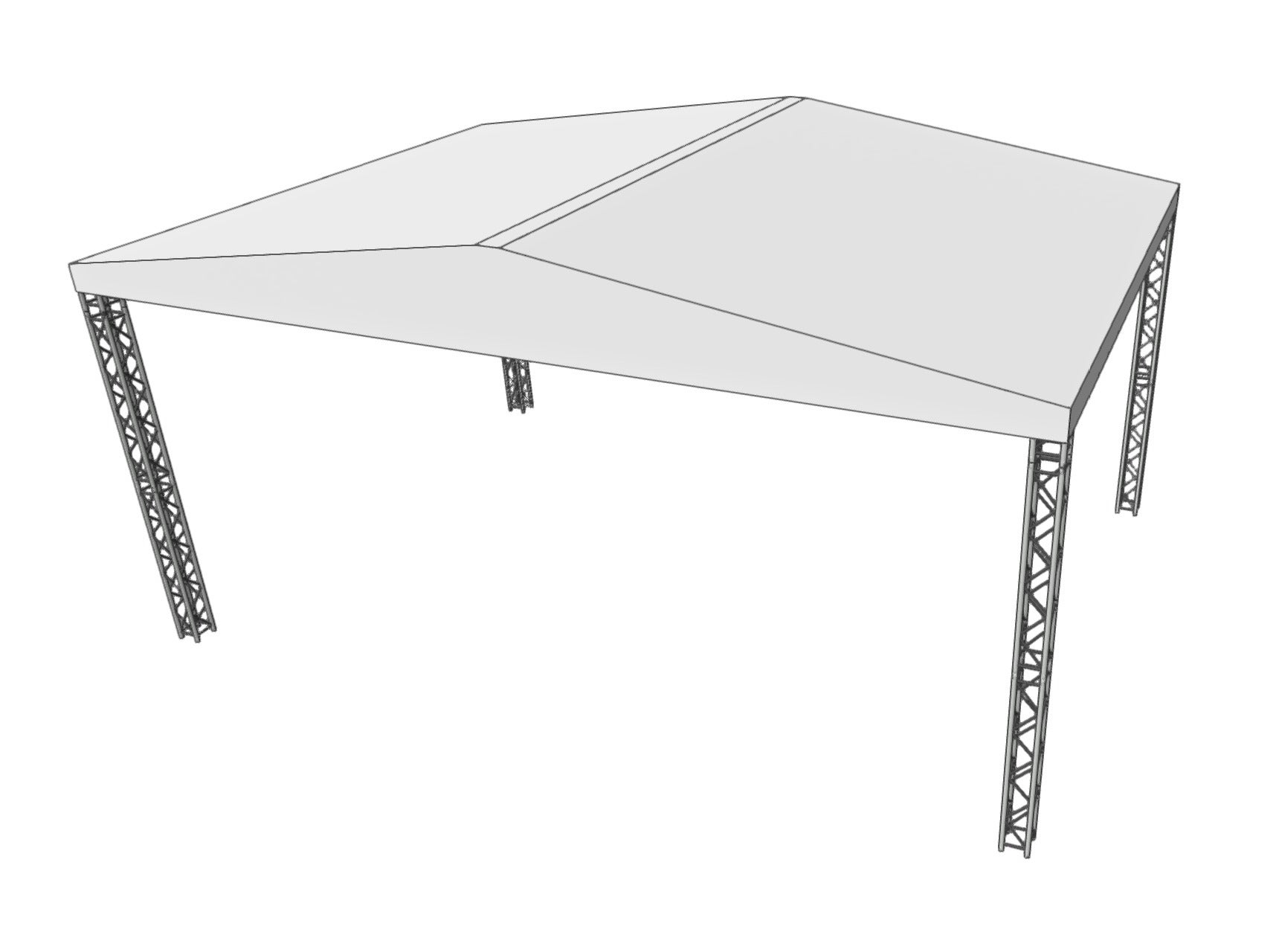 Bühnendach / Satteldach 9x7m (5m hoch) inkl. Planen und Gaze – 4