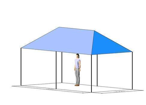 Partyzelt / Pavillion 6 x3 cm (3,35 m hoch) weiß - inklusive 6 Stehtische mit Hussen - hochstabiles Stahlrohrgestell mit Scherenmechanik - super schnell aufgebaut (Zelt) – 2