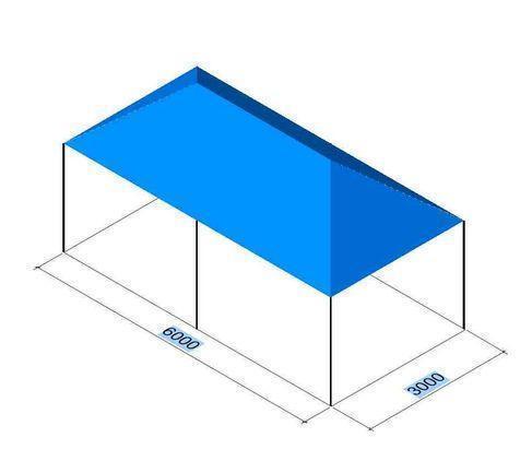 Partyzelt / Pavillion 6 x 3 m (3,35 m hoch) weiß - hochstabiles Stahlrohrgestell mit Scherenmechanik - super schnell aufgebaut (Zelt) – 3