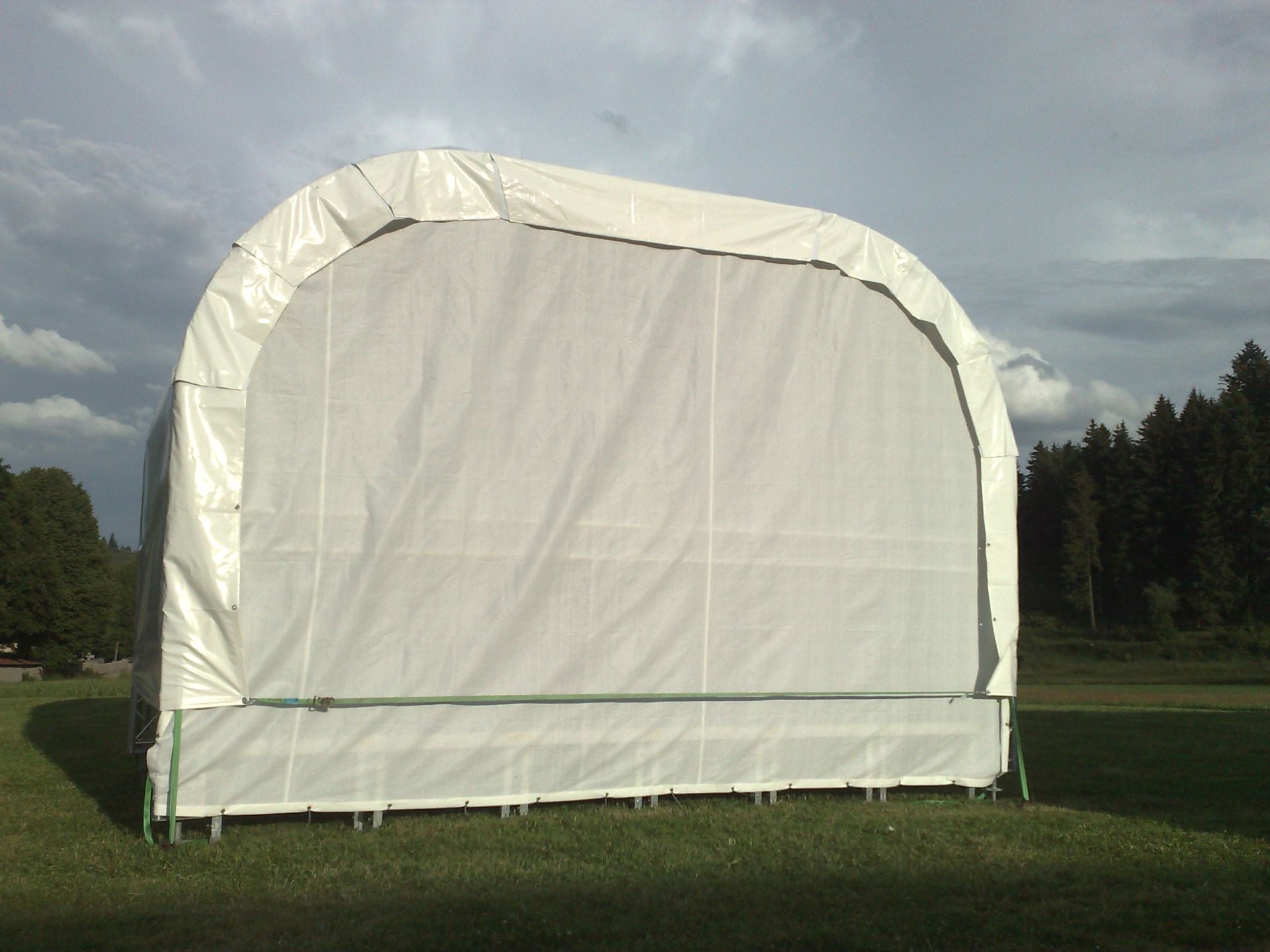 Bühnendach Rundbogenüberdachung für Bühne 6x4m oder 6x5m ca. 4m hoch inkl. Planen und Gaze – 2