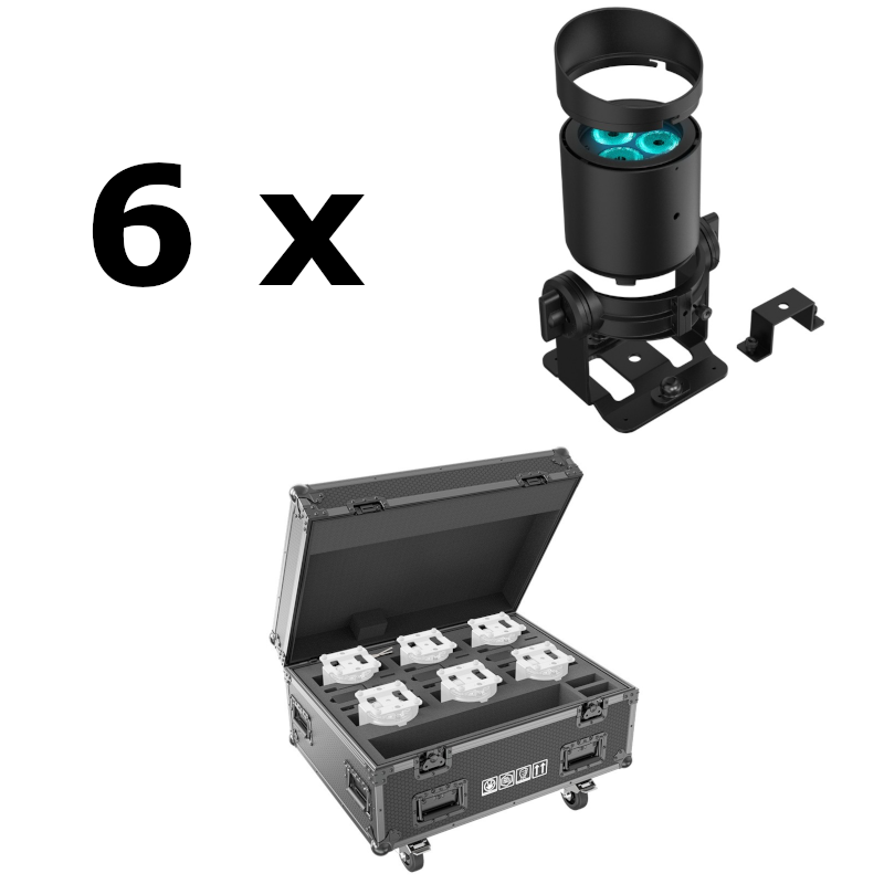Akku LED Spots Set (6er Case) – Triton Blue B60 – Uplights / Ambientebeleuchtung