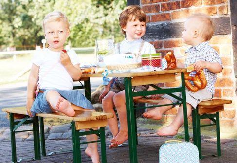 Kinder Bierbankgarnitur - SET bestehend aus 1x Tisch und 2x Sitzbank – 2