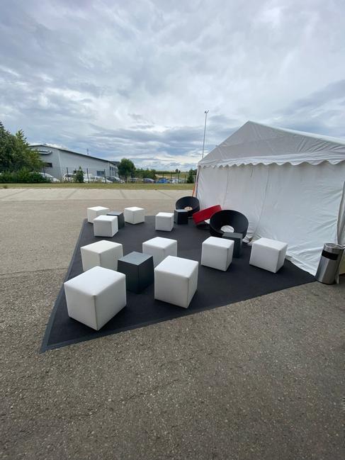 Design-Sitzwürfel / Lounge-Hocker (Kunstleder, 45 × 45 × 45 cm) – 3