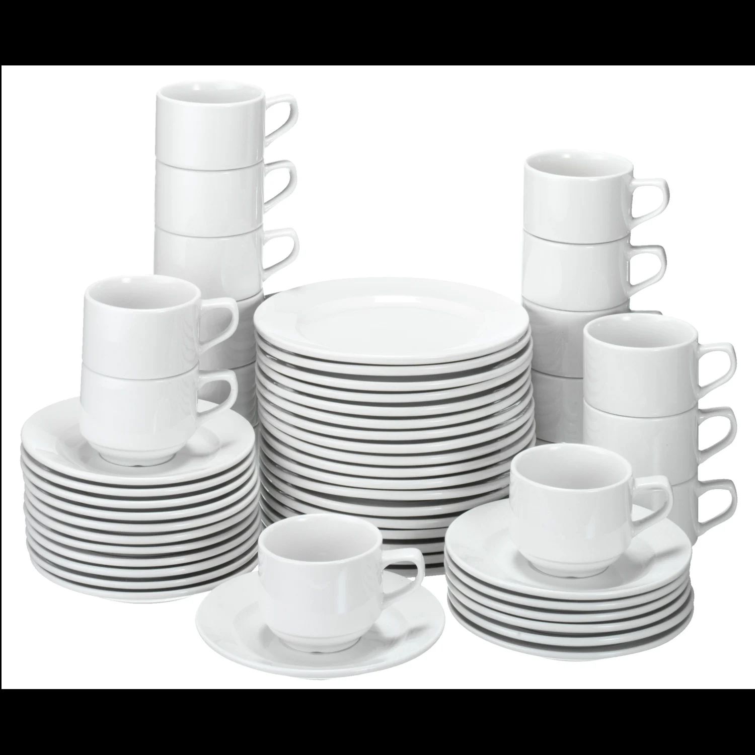 Kaffeegeschirr, Tassen, Untertassen, Kuchenteller, Kaffeelöffel, Kuchengabel