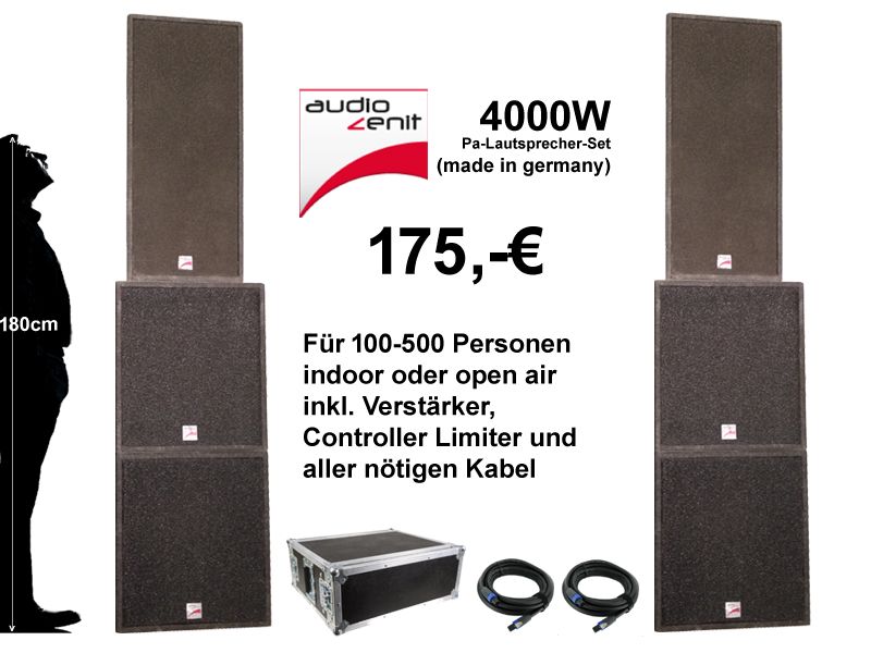 PA-Anlagen & Lautsprecher-Sets mieten – 20 bis 500 Gäste, Audio Zenit/JBL/QSC | Berlin – 3