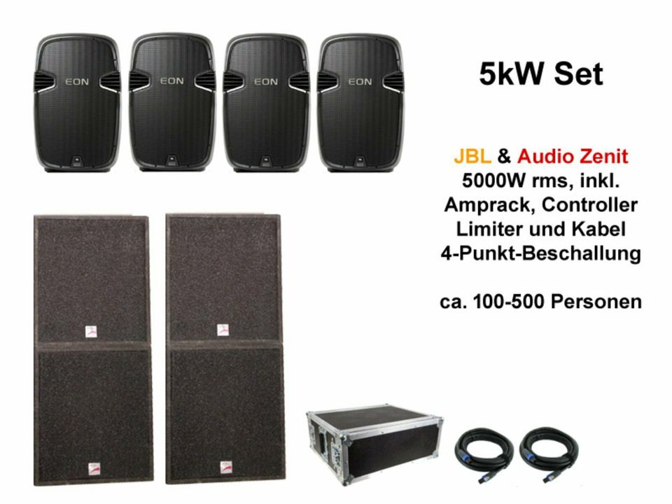 PA-Set 5 mieten: 4000W Beschallungssystem Audio Zenit Made in Germany für bis 500 Personen – Thumbnail 7
