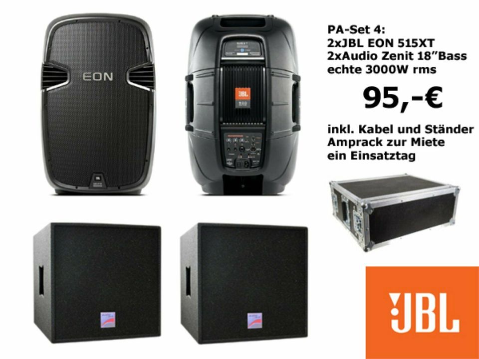 PA-Set 5 mieten: 4000W Beschallungssystem Audio Zenit Made in Germany für bis 500 Personen – 5