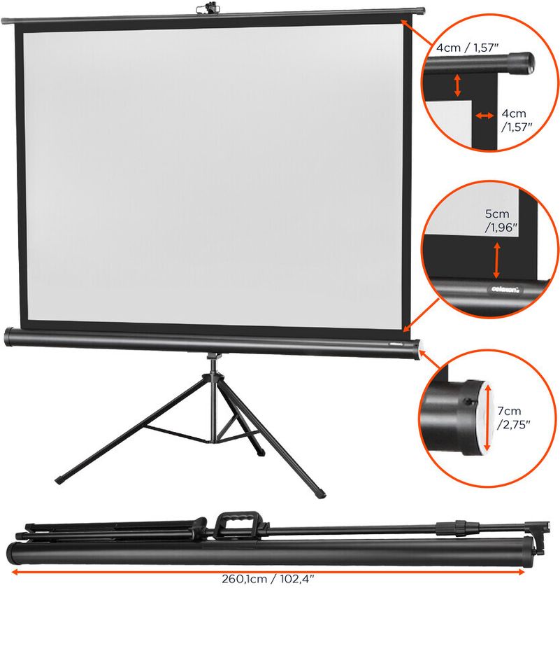 Beamer mit Leinwand mieten Berlin – 240 cm, Full-HD Beamer-Set für Events & Tagungen – 3