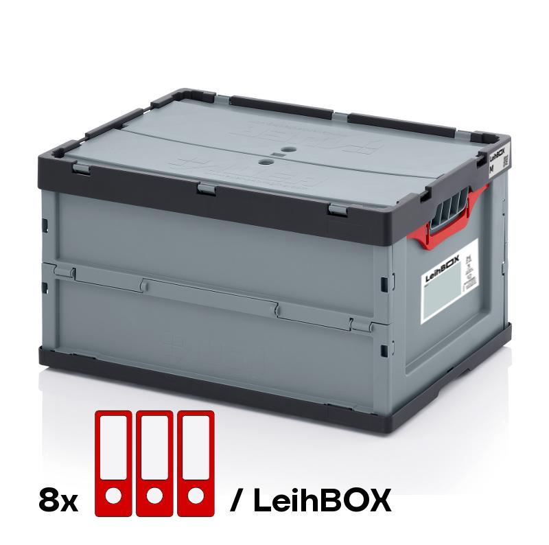 Umzugsboxen mieten – LeihBOX M (62 Liter), stapelbar & klappbar – 2
