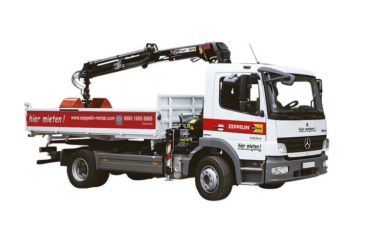 MB 1224 Atego Kipper/Frontkran mieten