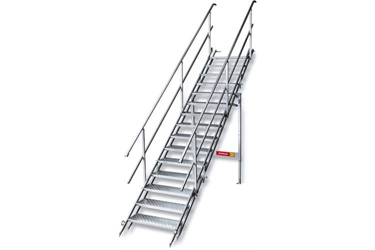 Bautreppe Stahl, 15 Stufen m. Geländer mieten