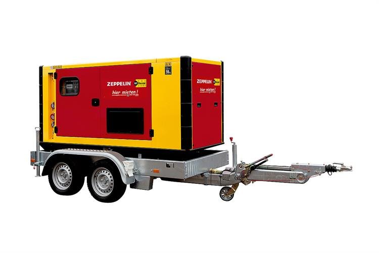 Stromerzeuger bis 100 kVA, mit Fahrgestell mieten